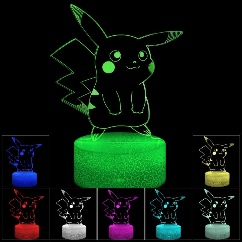 Photo 1 of 3D Illusion Night Light Desk Lamp, 7 Colors Auto Gradual Changing USB Powered LED Lights with Touch Switch for Kids Gifts Home Decoration (Animal Genie)
