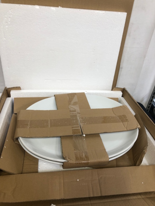 Photo 2 of 18" x 14" Porcelain Oval Serving Platter White - Threshold™
 2 COUNT 