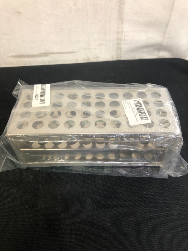 Photo 2 of 40 Sockets 304 Stainless Steel Test Tube Centrifuge Tube Rack Holde Scientific Test Tube Steel Wire Test Tube Rack(18.5mm/0.73in)
