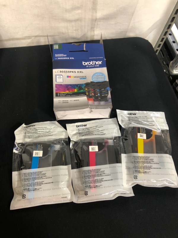 Photo 2 of Brother Genuine LC30333PKS 3-Pack Super High-yield INKvestment Tank Ink Cartridges; Includes 1 Cartridge Each of Cyan Magenta & Yellow Page Yield u
