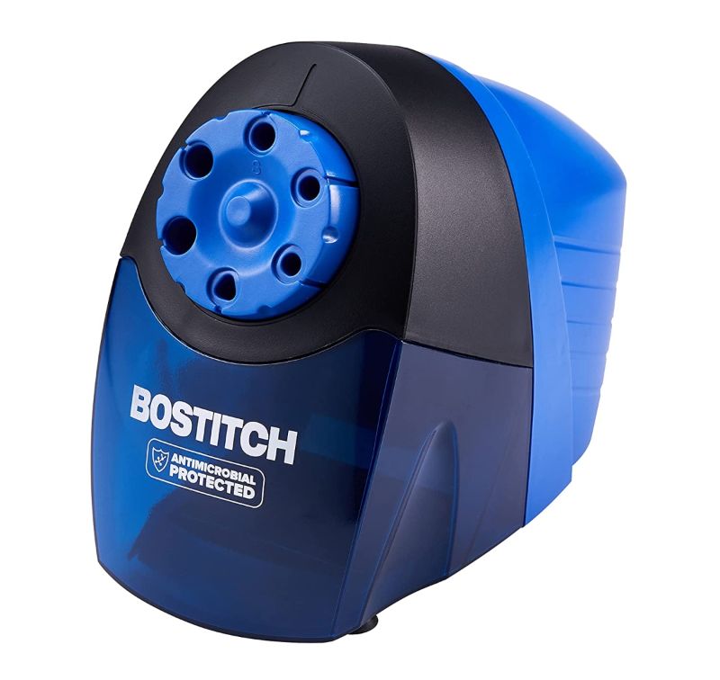 Photo 1 of Bostitch QuietSharp6 Classroom Pencil Sharpener - 6 Hole(s) - Helical - Blue - 1 / Each
