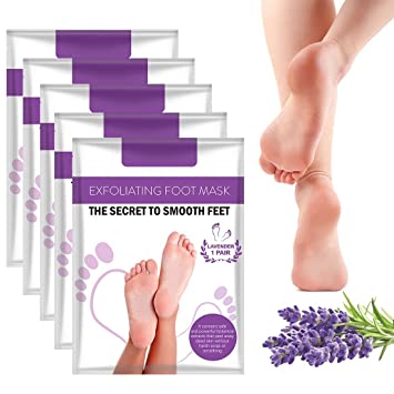 Photo 1 of ??Foot Peel Mask ( 5Pairs) - Foot Mask for Baby soft skin - Remove Dead Skin | Foot Spa Foot Care for women Peel Mask with Lavender and Aloe Vera Gel for Men and Women Feet Peeling Mask Exfoliating (FACTORY SEALED)