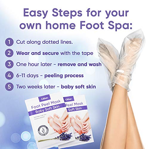 Photo 5 of ??Foot Peel Mask ( 5Pairs) - Foot Mask for Baby soft skin - Remove Dead Skin | Foot Spa Foot Care for women Peel Mask with Lavender and Aloe Vera Gel for Men and Women Feet Peeling Mask Exfoliating (FACTORY SEALED)