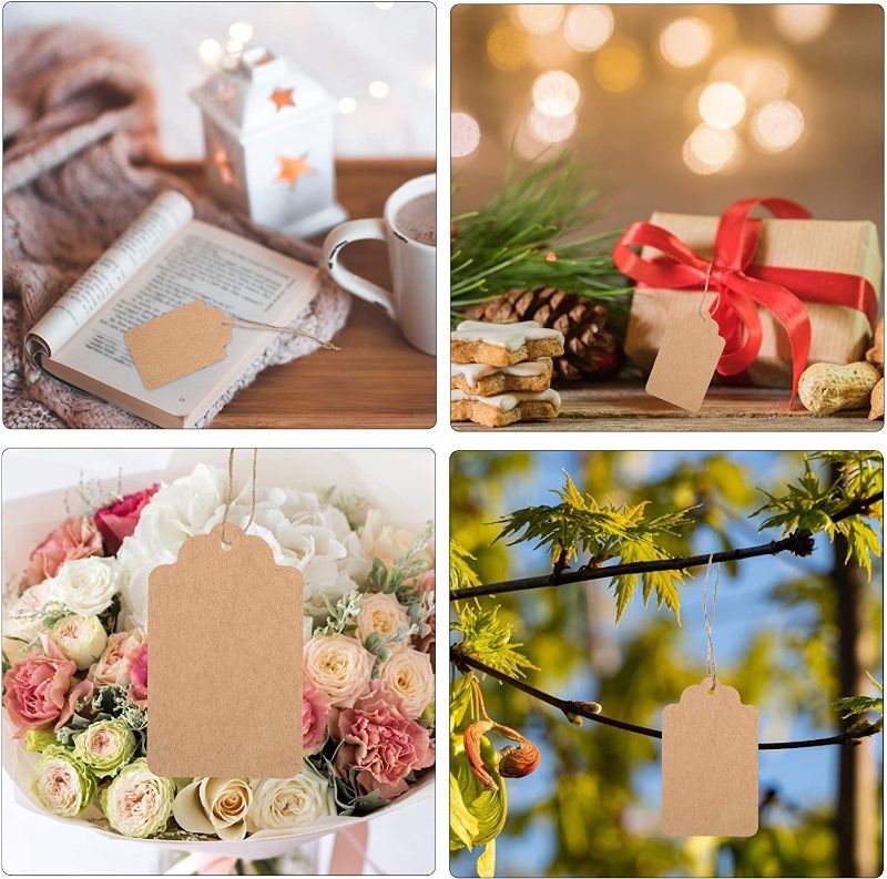 Photo 1 of 2PC LOT, KAKA SENLIN 100 Kraft Gift Tags Labels with String ( Round Shape ), KAKA SENLIN 100 PCS Gift Tags with 100 Feet Natural Jute Twine,Kraft Paper Label Vintage Blank Styles,Brown

