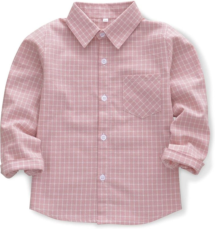 Photo 1 of OCHENTA Little Big Boys' & Men's Long Sleeve Button Down Oxford Casual Dress Shirt
 SIZE 3T