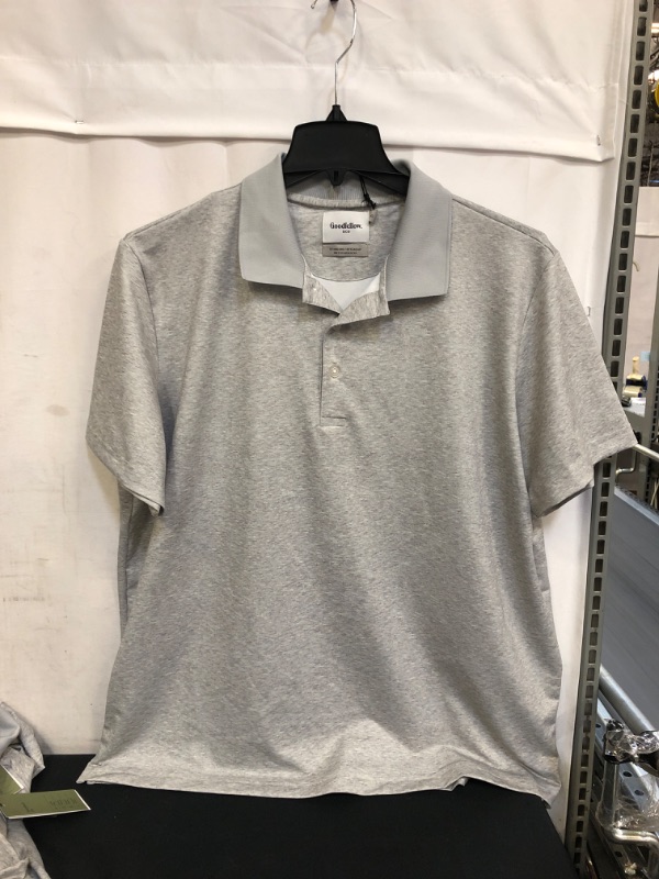 Photo 2 of Men' Hort Leeve Performance Polo Hirt - Goodfellow & Co™, GREY, SIZE XL 