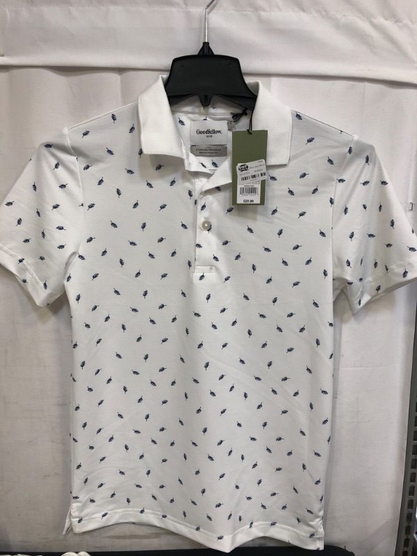 Photo 2 of Men's Palm Print Short Sleeve Performance Polo Shirt - Goodfellow & Co™
 SIZE S 