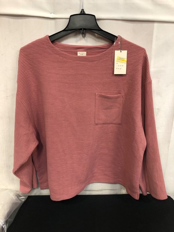 Photo 1 of WOMEN'S RIBBED SWEATER, BLUSH PINK, SIZE XL 