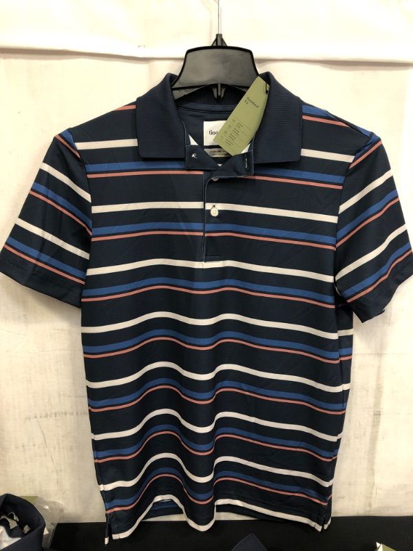 Photo 2 of Men's Striped Short Seeve Performance Poo Shirt - Goodfeow & Co™ SIZE M 
