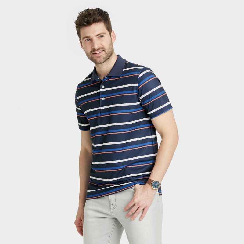 Photo 1 of Men's Striped Short Seeve Performance Poo Shirt - Goodfeow & Co™ SIZE S  

