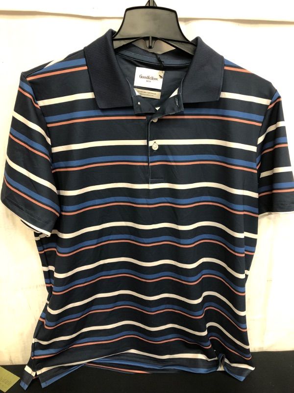 Photo 2 of Men's Striped Short Seeve Performance Poo Shirt - Goodfeow & Co™ SIZE XL
