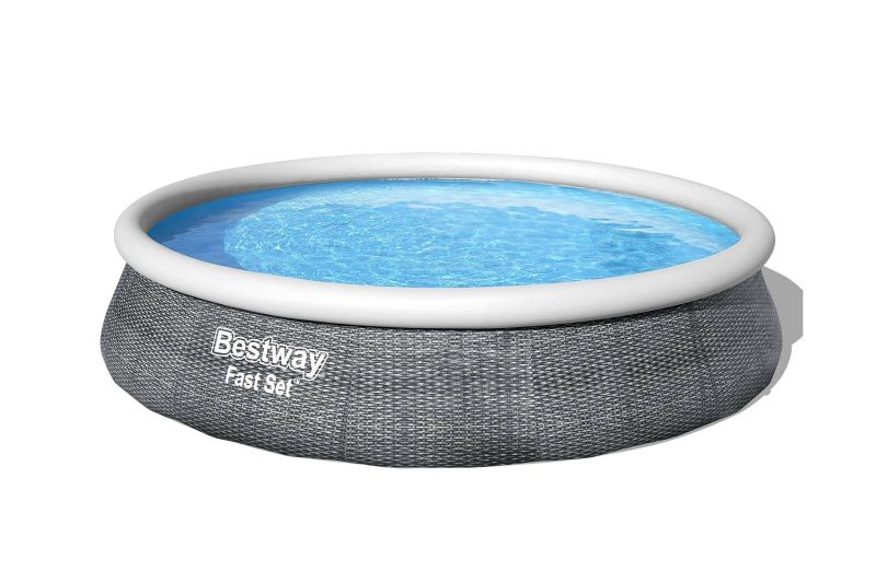 Photo 1 of Bestway Round Swimming Pool Top Ring 13FT x 33" Rattan 530 Gallon Filter Pump New
