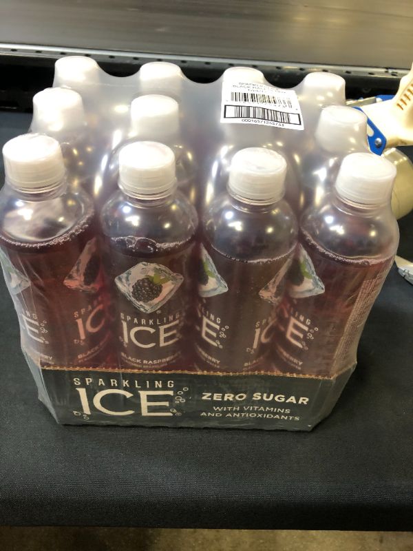 Photo 2 of Sparkling ICE, Black Raspberry Sparkling Water, Zero Sugar Flavored Water, with Vitamins and Antioxidants, Low Calorie Beverage, 17 fl oz Bottles 
2 packs( 24 bottle)03/16/22
