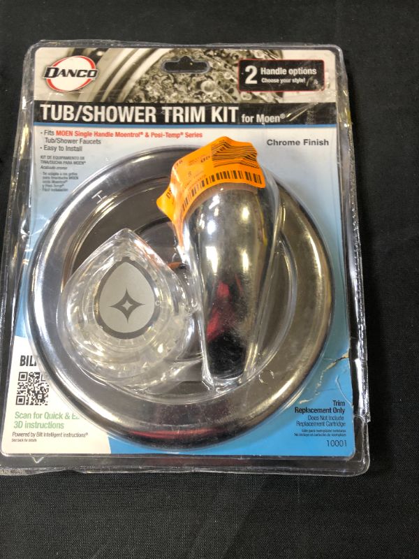 Photo 2 of 1-Handle Valve Trim Kit in Chrome for MOEN Tub/Shower Faucets (Valve Not Included)
