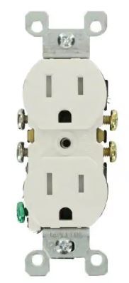 Photo 1 of 15 Amp Tamper-Resistant Duplex Outlet, White (10-Pack)
