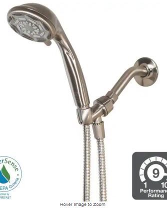 Photo 1 of 6-Spray 4 in. Wall Mount Handheld Shower Head in Brushed Nickel
