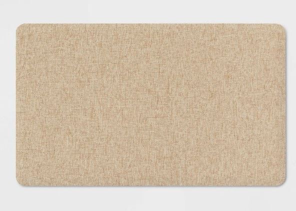 Photo 1 of 30" x 18" Basketweave Kitchen Comfort Mat Tan - Threshold™

