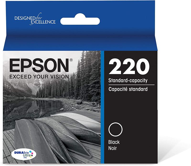 Photo 1 of Epson T220120 DURABrite Ultra Black Standard Capacity -Cartridge -Ink (WF-2760, WF-2750, WF-2660, WF-2650, WF-2630, XP-424, XP-420, XP-320)
