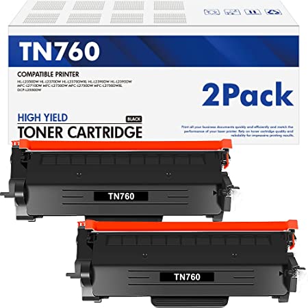 Photo 1 of TN760 TN-760 HL-L2395DW Toner Cartridge: High Yield Compatible TN 760 Toner Cartridge Replacement for Brother MFC-L2710DW DCP-L2550DW HL-L2350DW MFC-L2750DW HL-L2395DW 1 PACK ONLY 