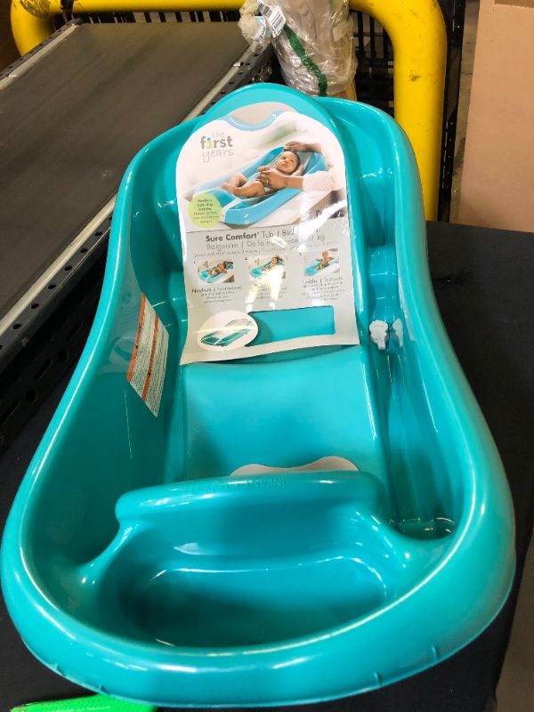 Photo 3 of The First Years Sure Comfort Deluxe Newborn to Toddler Tub, Teal