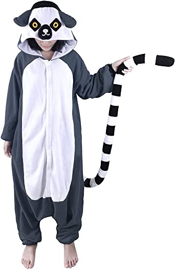 Photo 1 of  Lemur Pajamas Unisex Adult Jumpsuit Animal Cosplay Costumes, Size 7/9 
