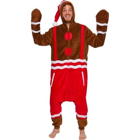 Photo 1 of Holiday Gingerbread Man Men's Novelty Union Suit, Medium 

