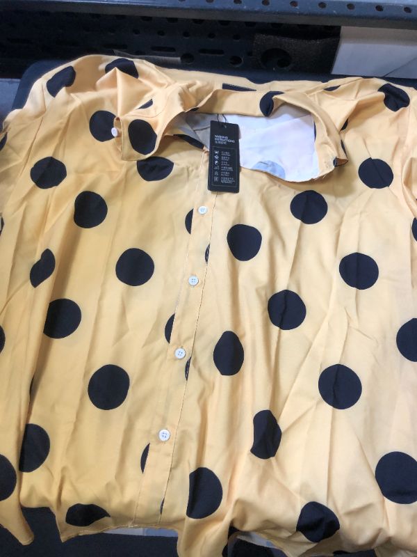 Photo 1 of BLACK AND YELLOW DRESS UP SHIRT POLKA DOT SIZE 2XL