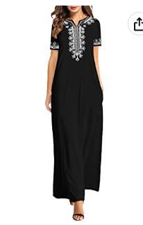 Photo 1 of Women's Maxi Dresses Solid Kaftan Loose Cotton Long Dress Improve for Americans SIZE LARGE