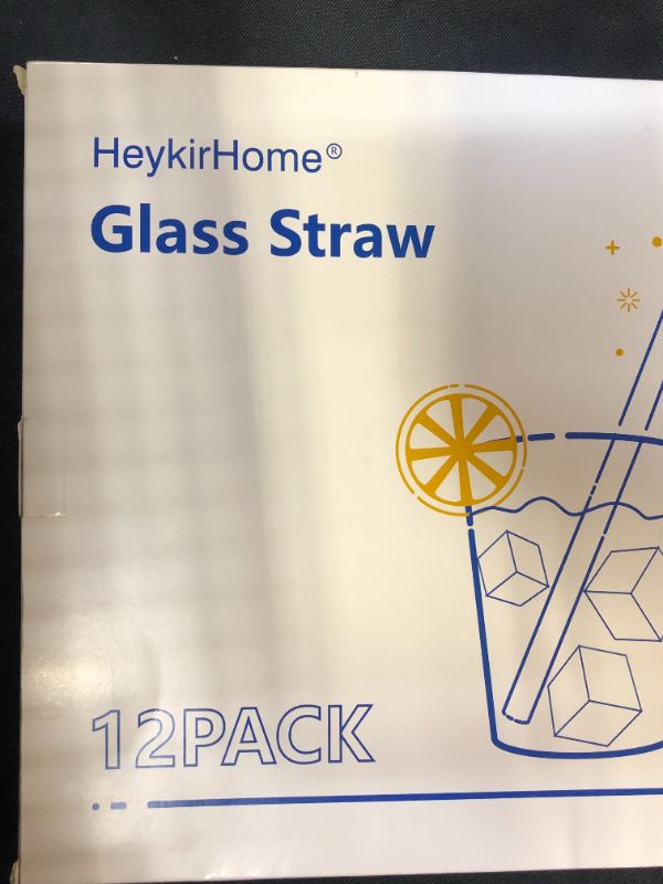 Photo 3 of HeykirHome 12-Pack Reusable Glass Straw,Size 8.5''x10 MM,Including 6 Straight and 6 Bent with 2 Cleaning Brush- Perfect For Smoothies, Tea, Juice
