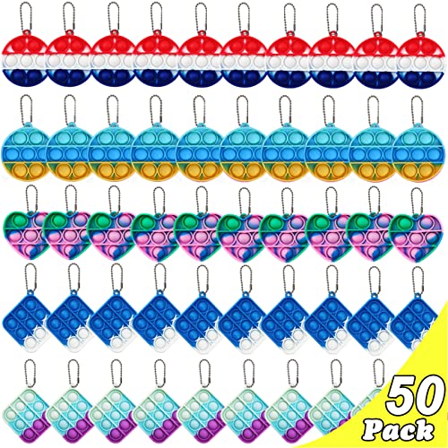 Photo 1 of 50 Pack Pop Min Push Toys ,Fidget it Sensory Toys ,Fidget Bubble itsToys Pack Anti-Anxiety Stress Relief Toys for Kids Adults, Party Favors Gift for Girls and Boy
