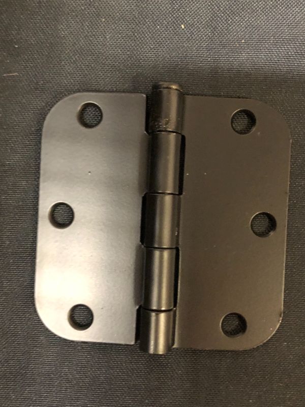 Photo 3 of 24 Pack Matte Black Door Hinges 3.5" x 3.5" Extruded Solid Brass Door Hinge with Black Finish, Interior Door Hinges, 5/8" Radius Corners