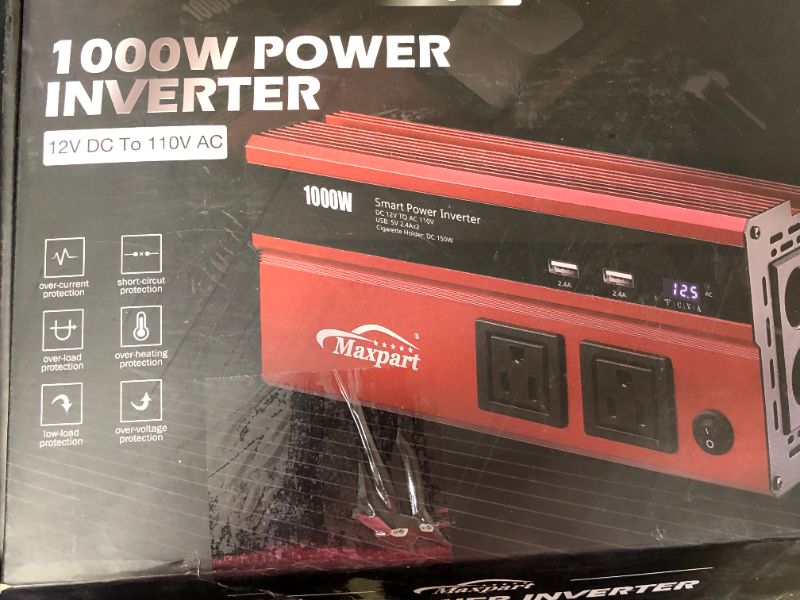 Photo 2 of Maxpart 1000W Power Inverters,Car Power Inverter 1000W Inverter 12v to 110v AC Converter with Dual AC Outlets 2.4A USB Inverter and Dual 12V Car Cigarette Lighter for Truck/RV Power Converter Car
