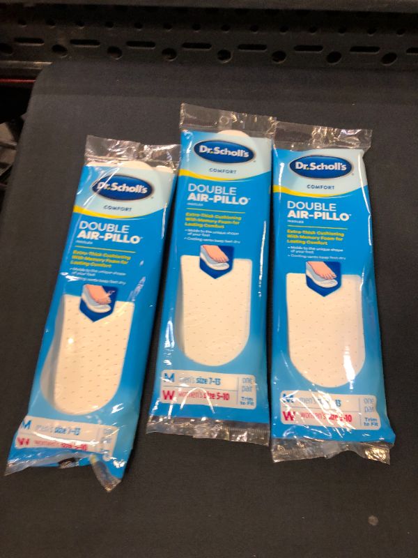 Photo 2 of Dr. Scholl’s Comfort Double Air-Pillo Insoles, Men’s Size 7-13, Women’s Size 5-10 , 1 Pair - 3 PACK 
