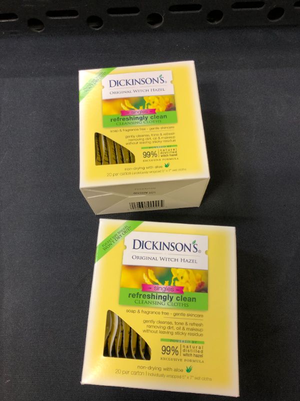 Photo 2 of Dickinson's Original Witch Hazel Refreshingly Clean Towelettes 20 Each - 2 PACK 
