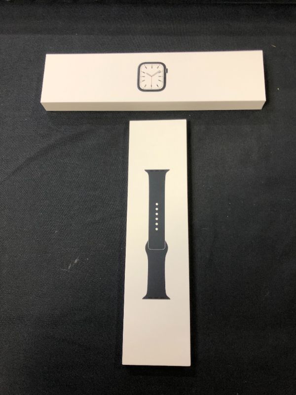 Photo 2 of Apple Watch Series 7 [GPS 45mm] Smart Watch w/ Midnight Aluminum Case with Midnight Sport Band. Fitness Tracker, Blood Oxygen & ECG Apps, Always-On Retina Display, Water Resistant - SEALED
