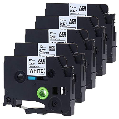 Photo 1 of J2INK 5 Pack Compatible for Brother TZe-231 TZ 231 TZe 231 Black on White P-Touch Label Tape TZe231 12mm
