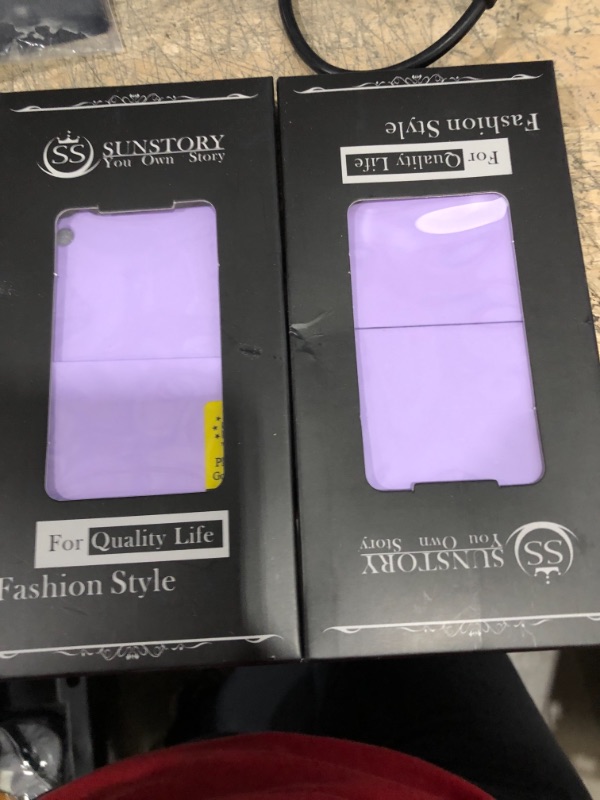 Photo 1 of SunStory Compatible with Samsung Galaxy Z Flip 3 Clear Case,Galaxy Z Flip 3 2021 Case [Slim Thin] Crystal Hard PC and Bumper Shockproof Anti-Scratch Crystal (Purple)
SET OF 2 