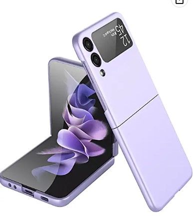 Photo 1 of SunStory Compatible with Samsung Galaxy Z Flip 3 Clear Case,Galaxy Z Flip 3 2021 Case [Slim Thin] Crystal Hard PC and Bumper Shockproof Anti-Scratch Crystal (Purple)
SET OF 2 