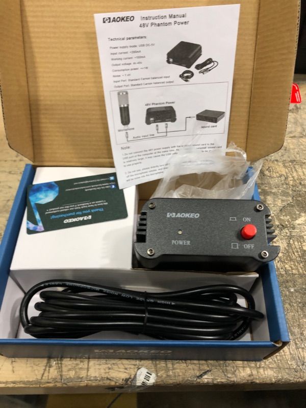 Photo 1 of Aokeo 48V Phantom Power Supply Powered by USB Plug in