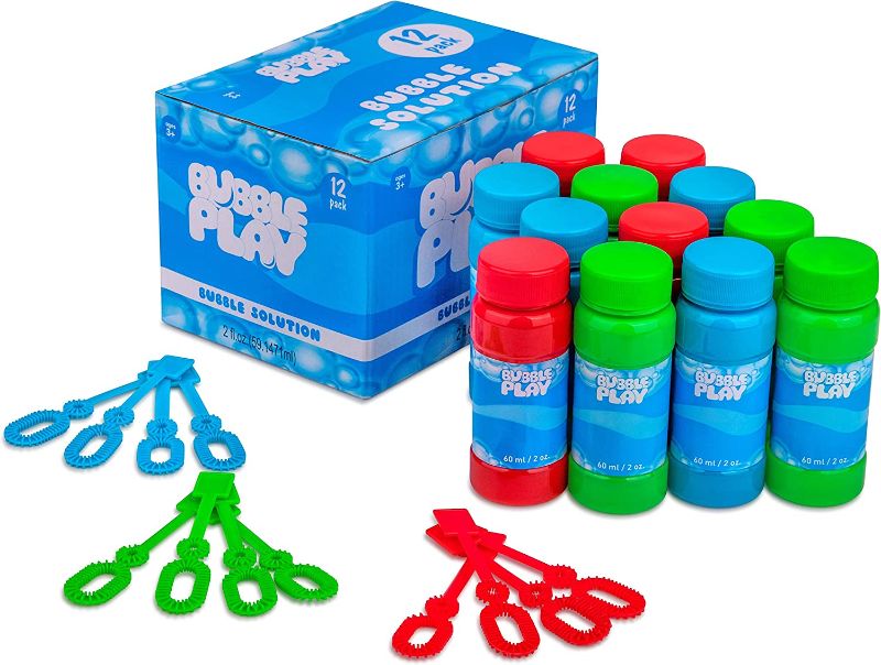 Photo 1 of BubblePlay Bubble Blower Bottles with Wands - 12 Pack 2 Oz Bottles 2 sets 