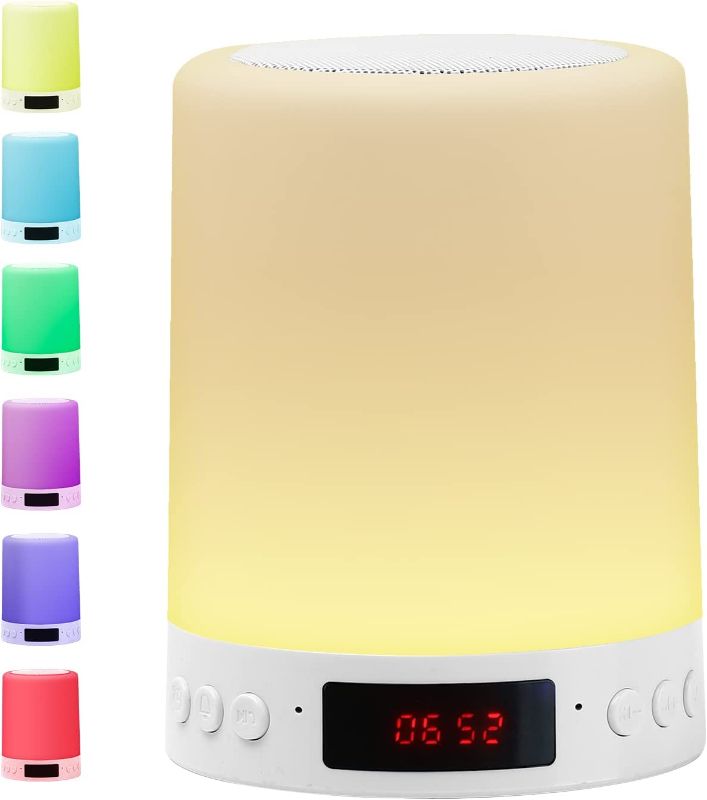 Photo 1 of Night Lights Touch Sensor Table Lamp Warm White Light & Color Changing RGB Led Lamps Bluetooth Speaker