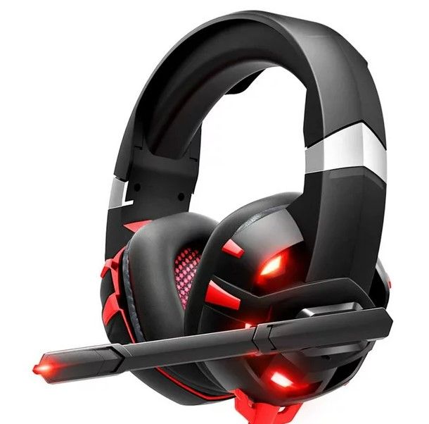 Photo 1 of RUNMUS Gaming Headset with Noise Canceling Mic for PS4, Xbox One, PC, Mobile, 7.1 Surround Sound Headphone with LED Light