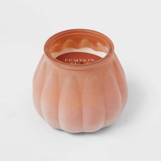 Photo 1 of 15oz Pumpkin Spice Fall Orange Dusted Woodwick Pumpkin Glass Candle (No Lid) Orange - Threshold™

