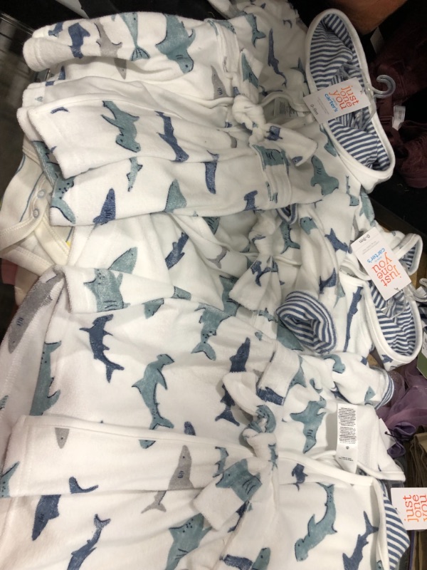 Photo 2 of Baby Boys' Shark Bath Robe - Just One You® Made by Carter's White/Blue
SET OF 3 SIZE 0-9M