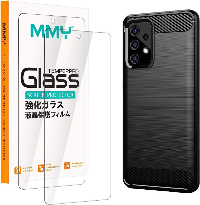 Photo 1 of [2 + 1 Pack] MMY Compatible with Samsung Galaxy A52 5G / 4G Screen Protector + Galaxy A52 5G / 4G Case Tempered Glass Film HD Clarity 9H Hardness Bubble Free Scratch Resistant - Clear
