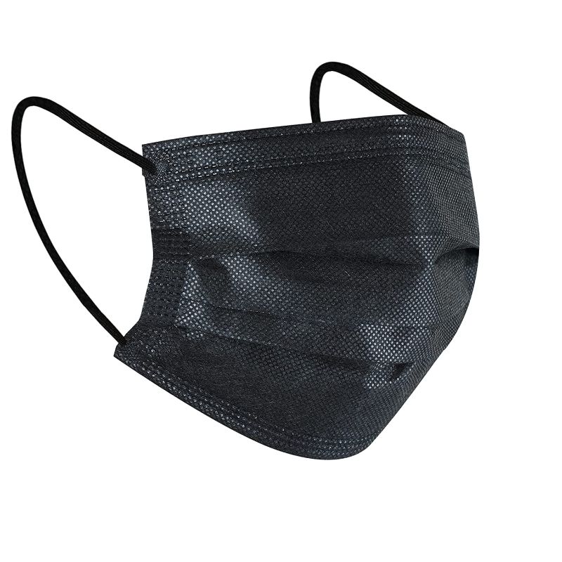Photo 1 of (10 ITEMS) 100Pcs Disposable Face Masks, 3 Ply Disposable Masks, Black Face Mask
