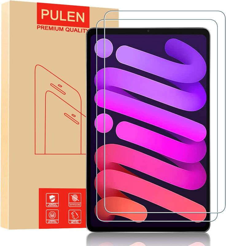 Photo 1 of ( 2 ITEMS) (2-Packs) PULEN for iPad Mini 6 Screen Protector (6th Generation 2021 Released,8.3 Inch),HD Clear No Bubble 9H Hardness Anti-Scratch Tempered Glass
