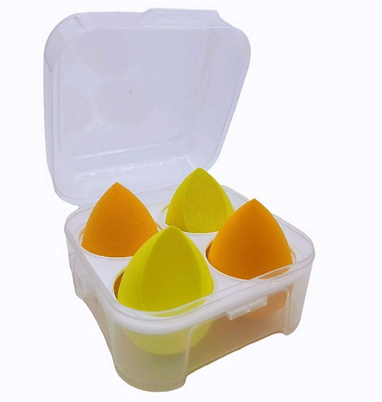 Photo 1 of Beauty Makeup Sponge Blender?Beauty Makeup Blender Foundation Sponges Set?No-Latex Soft Cosmetic sponge? Set of 4 (Yellow)
