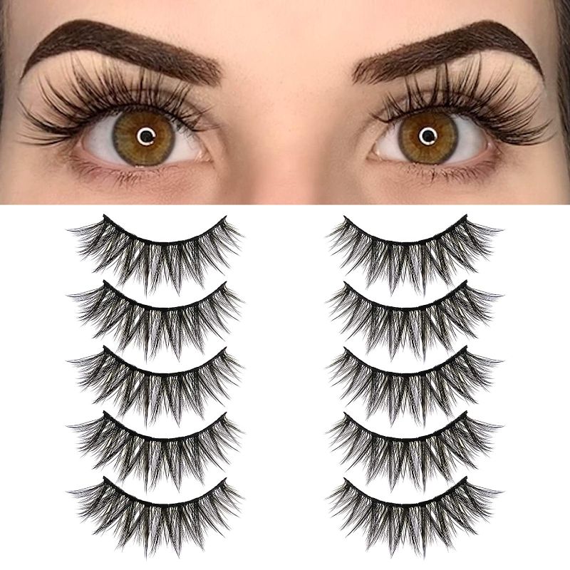 Photo 1 of BEPHOLAN 5 Pairs False Eyelashes Synthetic Fiber Material | Natural Flare Look | Cruelty-Free and Handmade | Easy to Apply | 3D Faux Mink Lashes | XMZ115 2 PACK 
