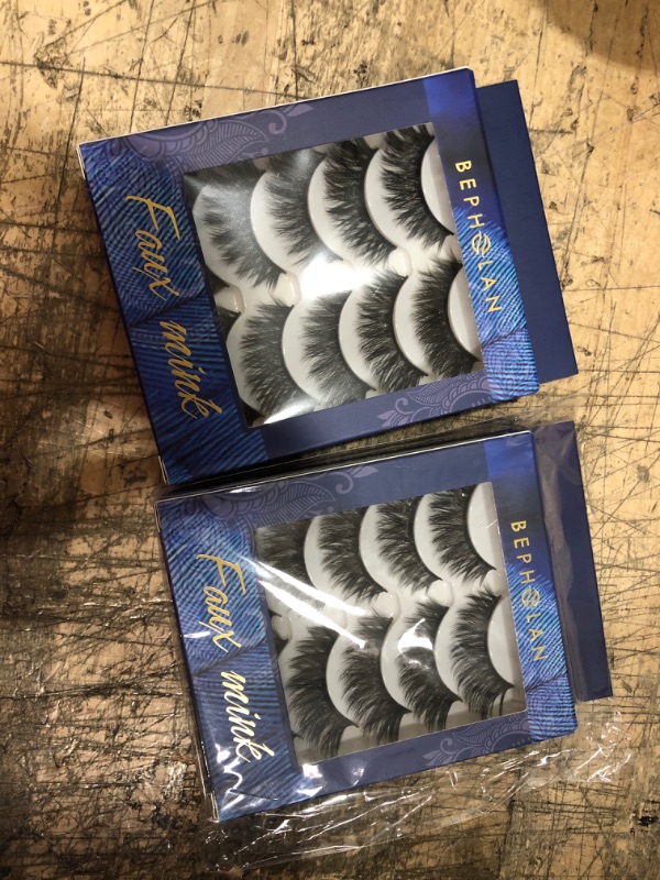 Photo 1 of BEPHOLAN 5 Pairs False Eyelashes Synthetic Fiber Material | Natural Flare Look | Cruelty-Free and Handmade | Easy to Apply | 3D Faux Mink Lashes | XMZ115 2 PACK 
